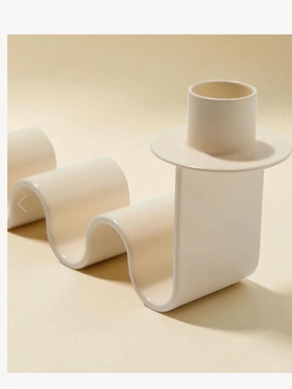 Helen White Wavy Two-Taper Candle Holder